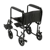 drive Lightweight Transport Chair, Black, 17-Inch Seat Width